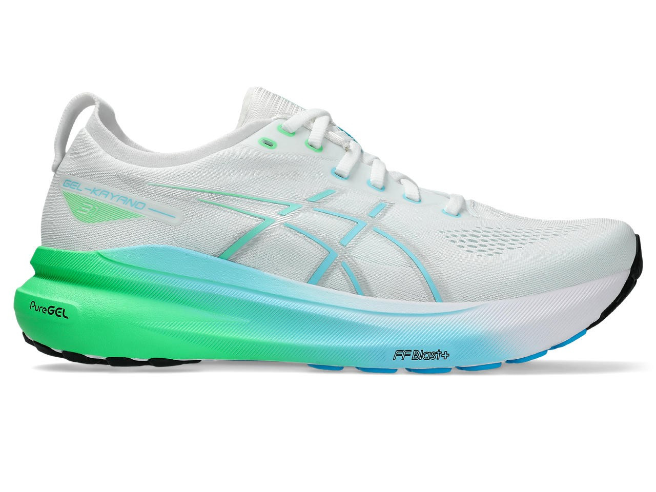 Tênis Asics Gel Kayano 31 - Branco Azul e Verde - Masculino 