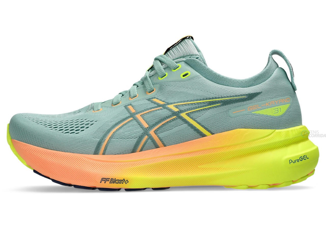 Tênis Asics Gel Kayano 31 - Verde e Laranja - Masculino 