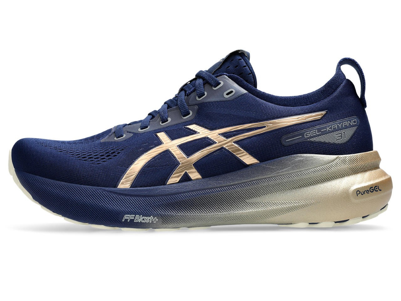 Tênis Asics Gel Kayano 31 Platinum - Azul Marinho e Dourado - Masculino