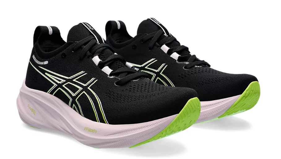 Tênis Asics Gel Nimbus 26 - Preto e Verde Claro - Feminino