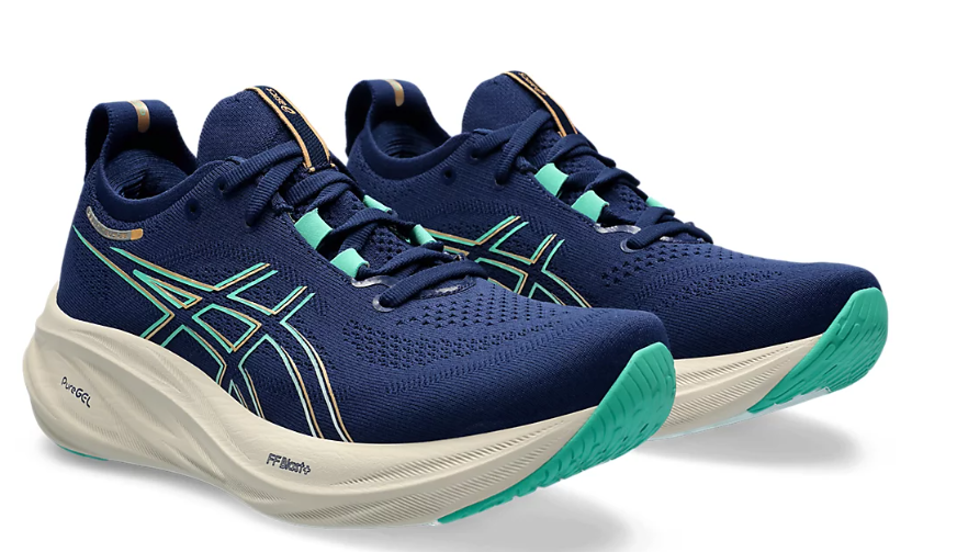 Tênis Asics Gel Nimbus 26 - Azul e Verde Claro - Feminino