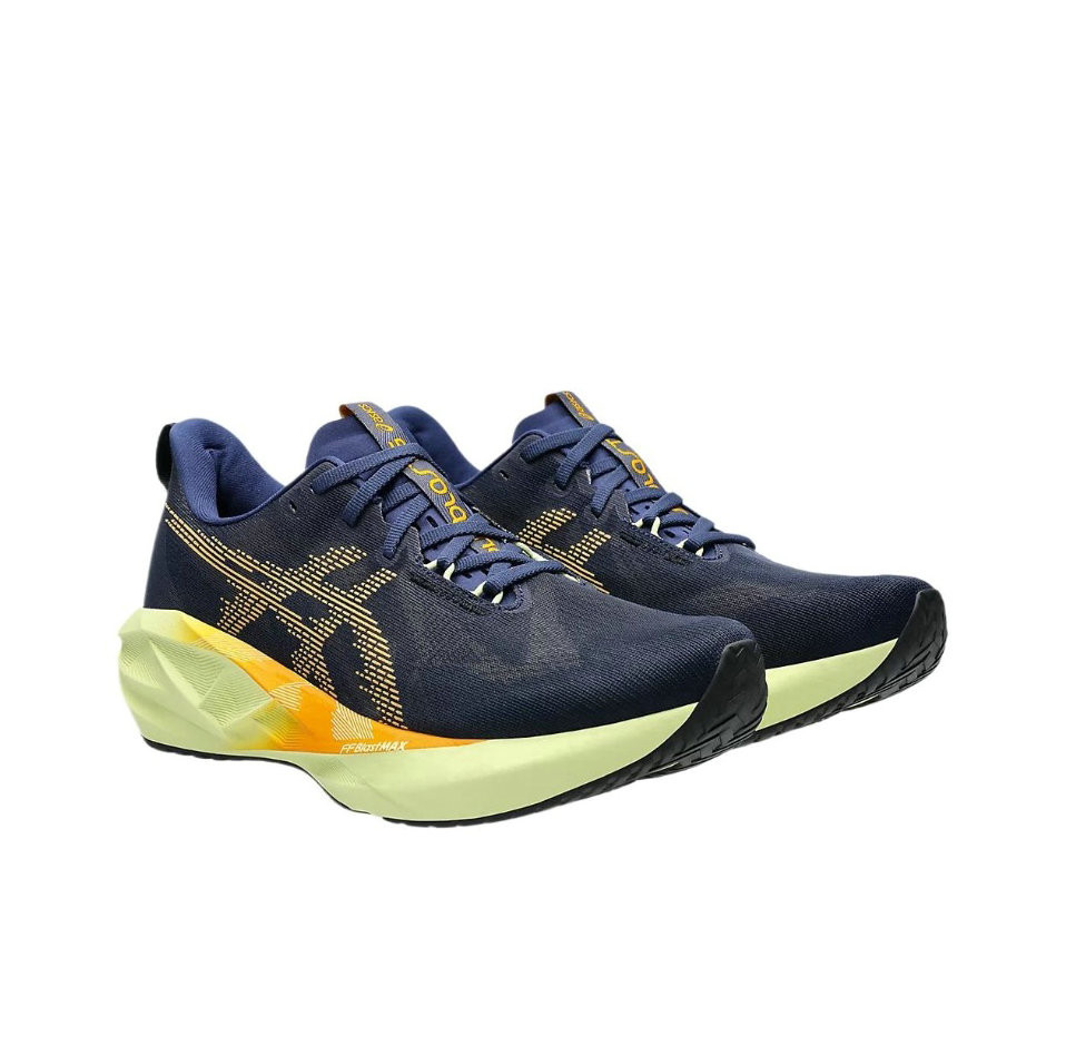 Tênis Asics Novablast 5 - Masculino - Azul Escuro e Amarelo