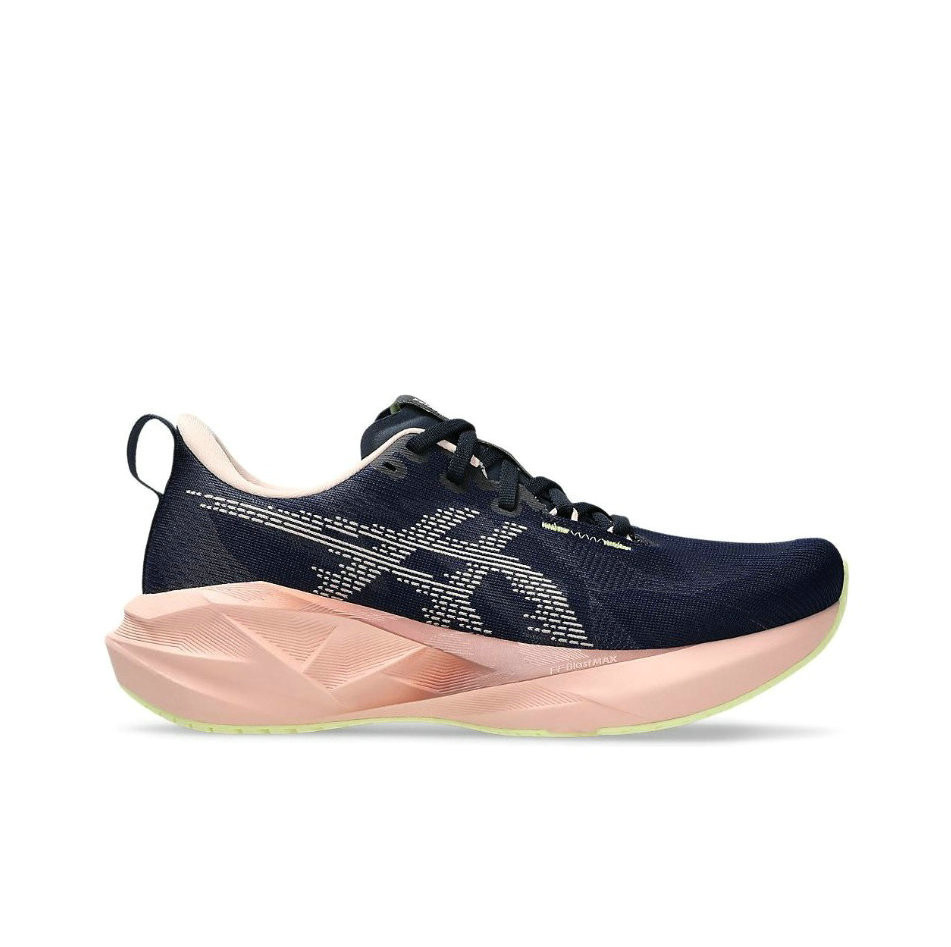 Tênis Asics Novablast 5 - Feminino - Azul Escuro e Rosa 