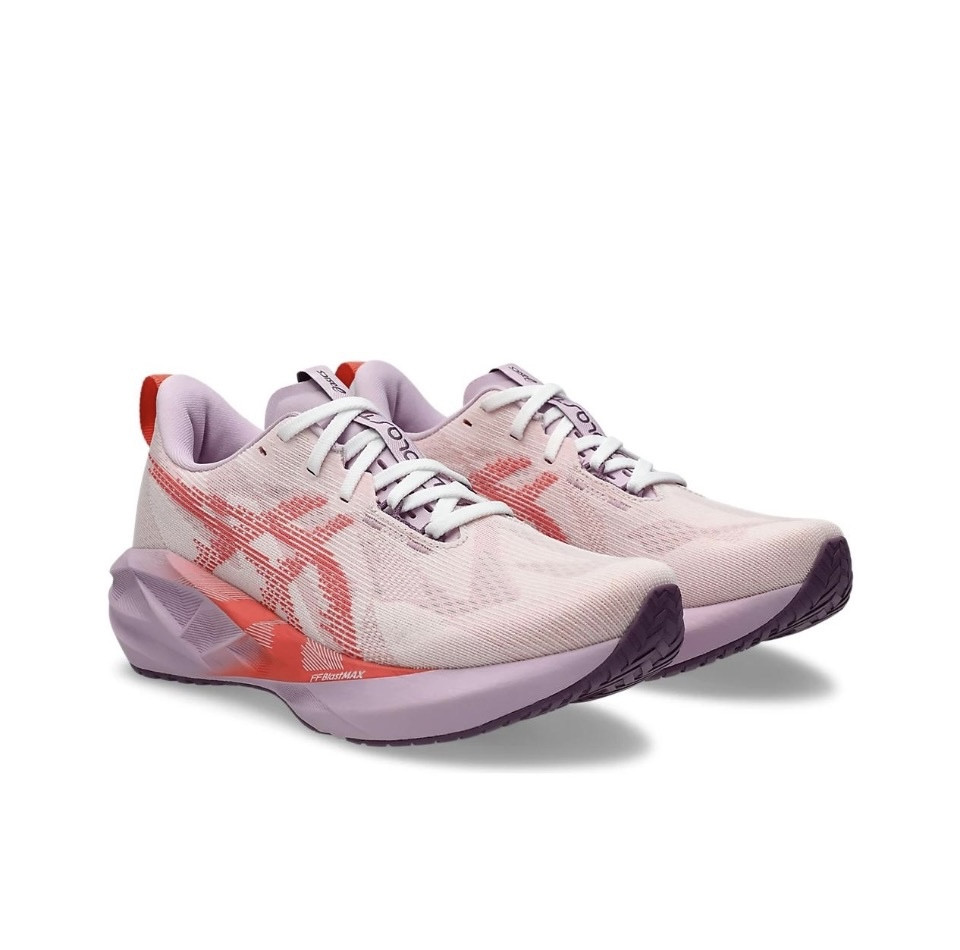 Tênis Asics Novablast 5 - Feminino - Rosa e Vermelho