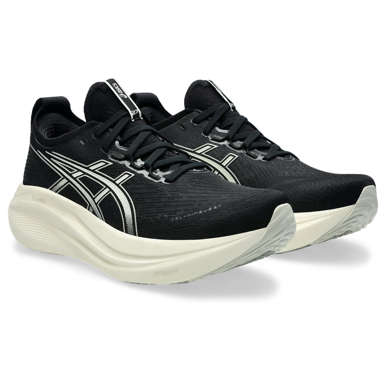 Tênis ASICS GEL Nimbus 27 - Feminino - Preto e Branco